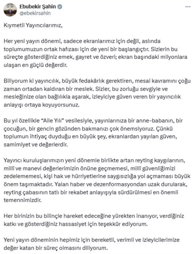 rtuk baskanindan yeni yayin donemi mesaji SHVNWq7Q